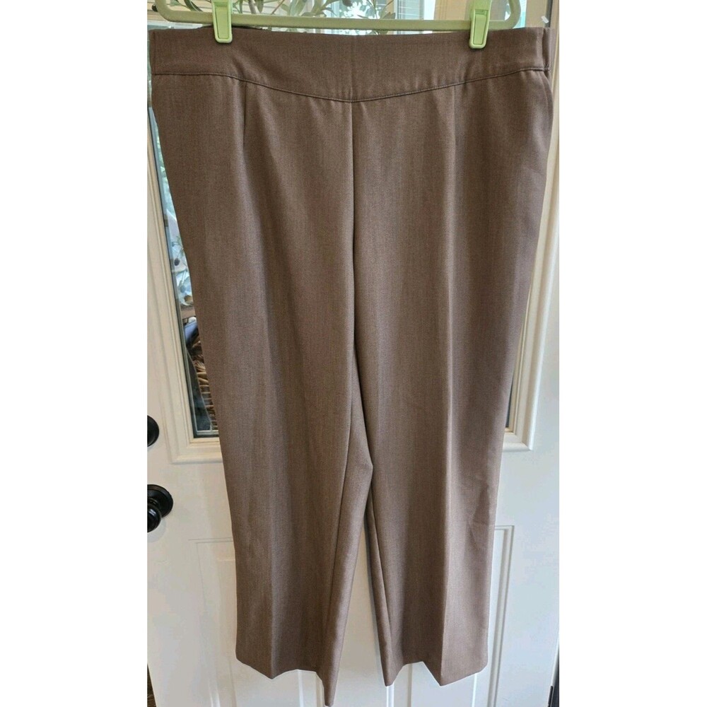 Avenue Womens Pants 18 Regular Brown Straight Leg Comfort Waist Pull On
